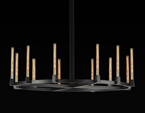 Corsica Round Chandelier 60" Vintage Barn Metal Chandelier Chandeliers Industrial Loft Rustic Lighting Great for the Living Room, Dining Room, Foyer and Entryway, Family Room, and more - A500-CB/4462/12