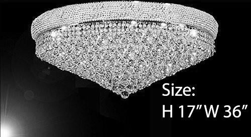 Flush French Empire Crystal Chandelier H17" X W36" - Perfect For An Entryway Or Foyer - A500-Flush/Cs/541/32
