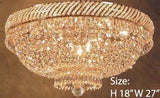 Swarovski Crystal Trimmed Chandelier French Empire Crystal Semi Flush Chandelier H18" X W27" - A500-Flush/Cg/448/12Sw
