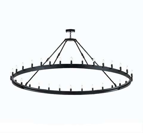 Wrought Iron Vintage Barn Metal Castile One Tier Chandelier Chandeliers Industrial Loft Rustic Lighting W 70" H 33" - G7-B48B/3428/66