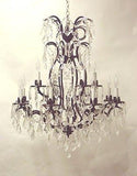 Wrought Iron Crystal Chandelier W/Swarovski Crystal H36" X W28" - A500-52/3034/8+4Sw
