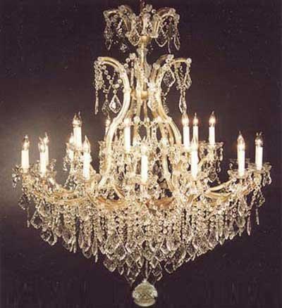 Swarovski Crystal Trimmed Chandelier Chandelier Crystal Chandeliers Lighting Dressed W/ Swarovski Crystal H52" W46" - A500-52/2Mt/24+1Sw
