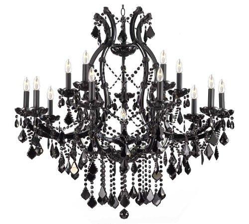 Jet Black Chandelier Crystal Lighting Chandeliers 37X38 - A500-BLACK/21510/15+1