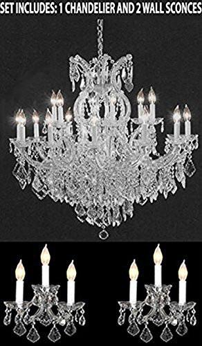 Swarovski 3Pc Lighting Set - Crystal Chandelier And 2 Wall Sconces - 1Ea Cs/1/21510/15+1 2Ea Cs/2813/3Sw A500-