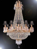 Swarovski Crystal Trimmed Chandelier Empire Chandelier H50" W30" With Black Shades - A500-Sc/Blackshade/1280/10+5Largesw