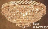 Set of 2-1 French Empire Crystal Chandelier Chandeliers Lighting H46" X W23" and 1 French Empire Crystal Chandelier Lighting H 16" W 23" - 1EA C7/CG/448/9+ 1EA FLUSH/448/9 A500-