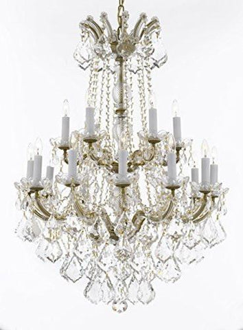 Swarovski Crystal Trimmed Chandelier Maria Theresa Crystal Chandelier Chandeliers Lighting H 36" X W 28" - Great For Dining Room Entryway Or Living Room - A500-B12/152/18Sw