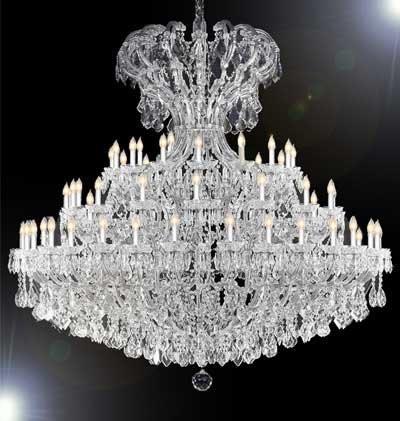 Large Foyer / Entryway Maria Theresa Chandelier Crystals Empress Crystal (Tm) Lighting H82" X W84" - A500-Silver/3103/64+8N