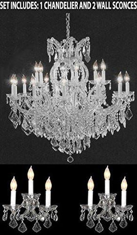 Three Piece Lighting Set - Crystal Chandelier And 2 Wall Sconces - 1Ea Cs/1/21510/15+1 2Ea Cs/2813/3 A500-