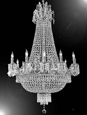 French Empire Crystal Chandelier Lighting - Great For The Dining Room Foyer Living Room H40" X W30" - A500-Silver/1280/10+5