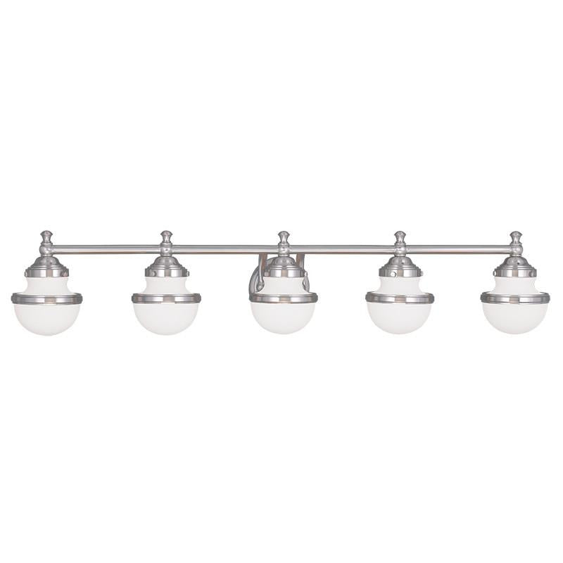 Livex Oldwick 5 Light Brushed Nickel Bath Light - C185-5715-91