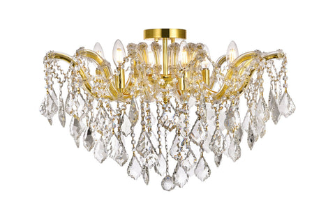 ZC121-2800F24G/RC - Regency Lighting: Maria Theresa 6 light Gold Flush Mount Clear Royal Cut Crystal