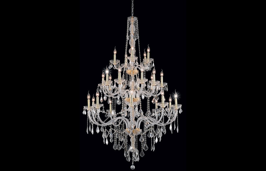 C121-7825G43G/EC - Regency Lighting: Verona 25 light Gold Chandelier Clear Elegant Cut Crystal