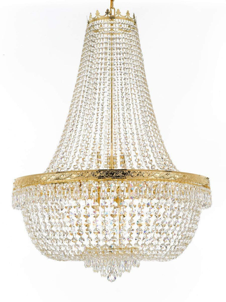 Nail Salon French Empire Crystal Chandelier Lighting - Great for The Dining Room, Foyer, Entryway, Family Room, Bedroom, Living Room and More! H 50" W 36" - A500-H50/CG/4199/25
