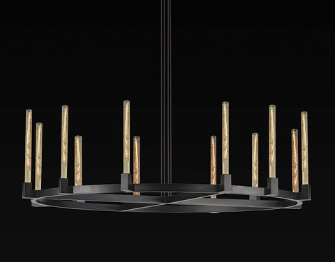 Corsica Round Chandelier 60" Vintage Barn Metal Chandelier Chandeliers Industrial Loft Rustic Lighting Great for the Living Room, Dining Room, Foyer and Entryway, Family Room, and more - A500-CB/4462/12