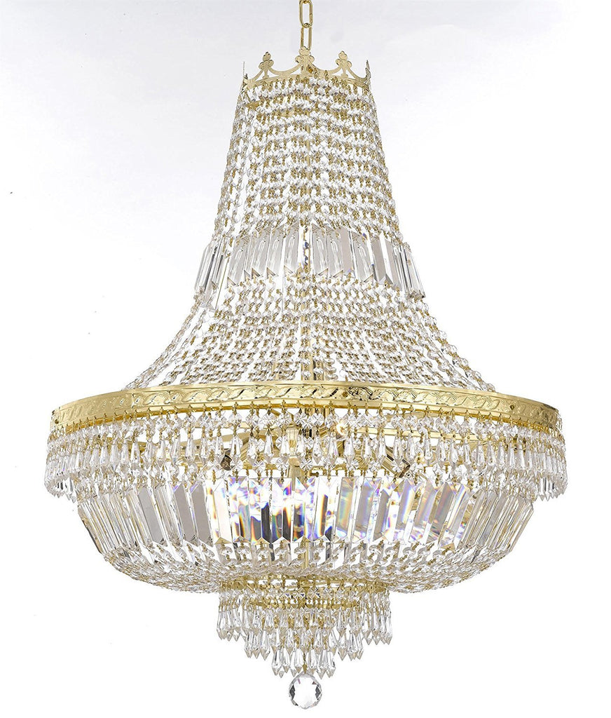 French Empire Crystal Chandelier Lighting - Great for the Dining Room, Foyer, Entry Way, Living Room H24" X W24" - A500-B8/C3/CG/870/9