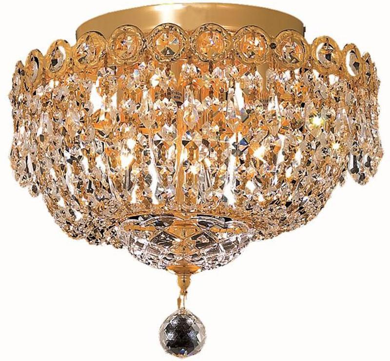 ZC121-V1900F12G/EC By Elegant Lighting - Century Collection Gold Finish 4 Lights Flush Mount