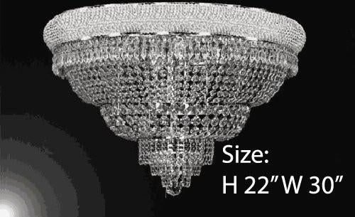 Swarovski Crystal Trimmed Chandelier Silver French Empire Crystal Flush Chandelier H22" W30" - A500-Flush/Cs/448/21Sw