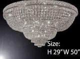 Swarovski Crystal Trimmed Chandelier Silver French Empire Crystal Flush Basket Chandelier H 29" W 50" - A500-Flush/Cs/448/48Sw