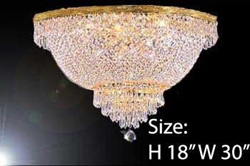 Swarovski Crystal Trimmed Chandelier Flush Basket Empire Crystal Chandelier Lighting H 18" W 30" - A500-Flush/870/14 Sw
