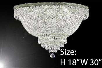 Swarovski Crystal Trimmed Chandelier Flush Basket Empire Crystal Chandelier Lighting H 18" W 30" - A500-Silver/Flush/870/14 Sw