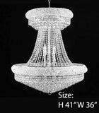 Swarovski Crystal Trimmed Chandelier 36" Large Lead Crystal Chrome Chandelier Palace Hallway Lighting Fixture W 36" H 41"- A93-Silver/Sm/541/28 Sw