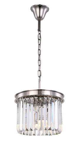 ZC121-1238D12PN/RC - Urban Classic: Sydney 3 light Polished nickel Pendant Clear Royal Cut Crystal