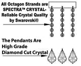 Swarovski Crystal Trimmed Chandelier Modern Contemporary Chandelier "Rain Drop" Chandeliers H 100" W 32" (Over 8Ft Tall) - G7-B35/6874/16Sw